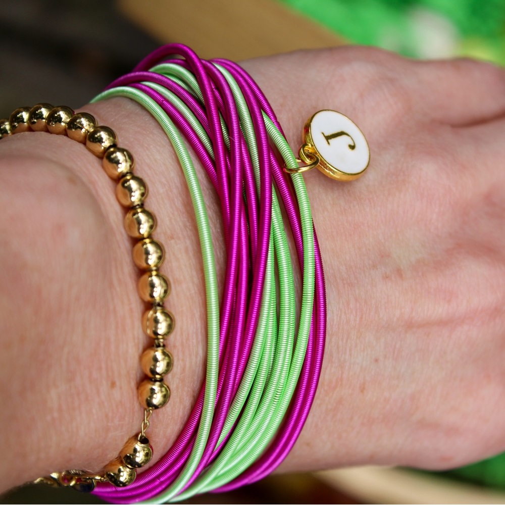 Tween/Teen EASTER: Stretch Bracelet Stack w/ Initial Charm